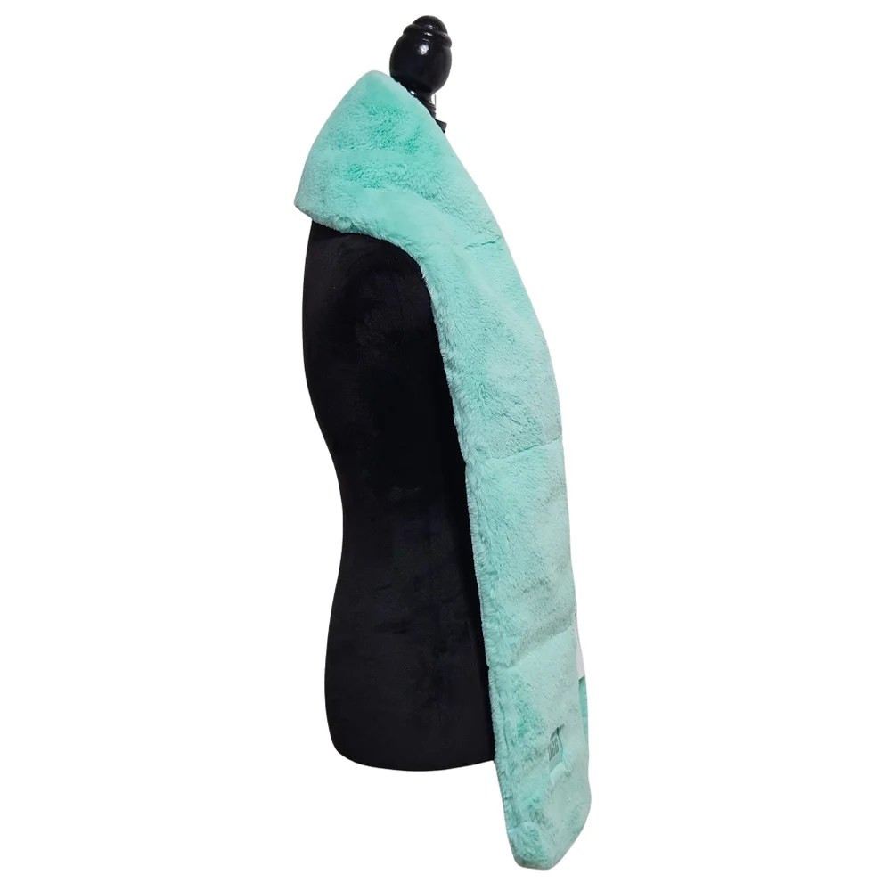 UGG Scarf Emerald Faux Fur Plush Cottagecore Winter Fall Outdoor Cozy Logo Gift